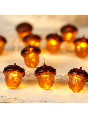 3D Acorn Fall Decor Harvest String Lights Battery Powered 10ft 30 LEDs